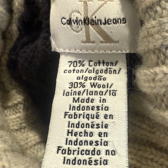 Calvin Klein Jeans Black and Gray Cowl Turtleneck Sweater - Picture 8 of 9